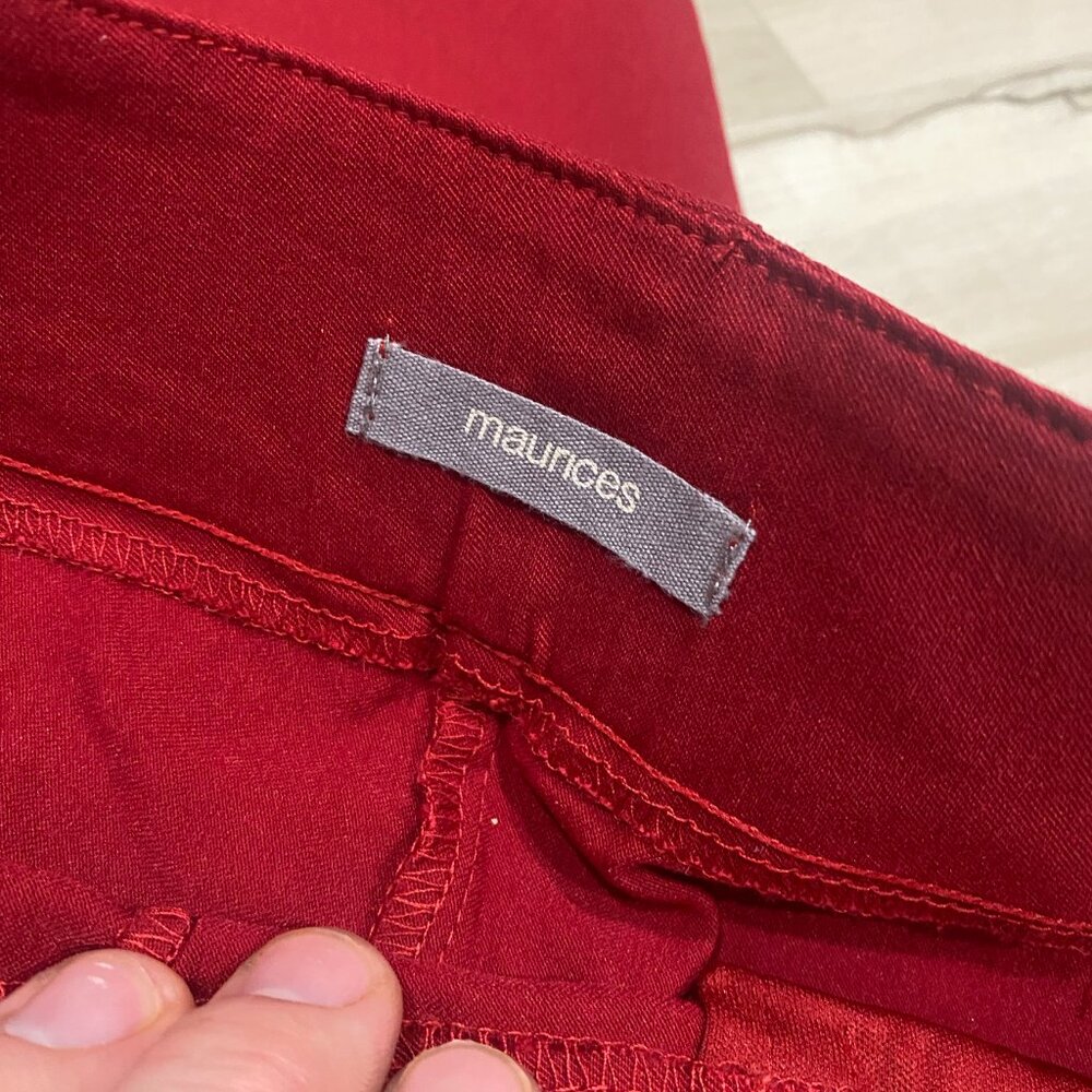 Maunces Red Slim Dress Pants XS Rayon Blend Career Workwear 0214 - Picture 7 of 8